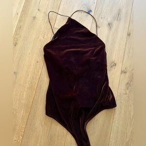 Velvet-y bodysuit top